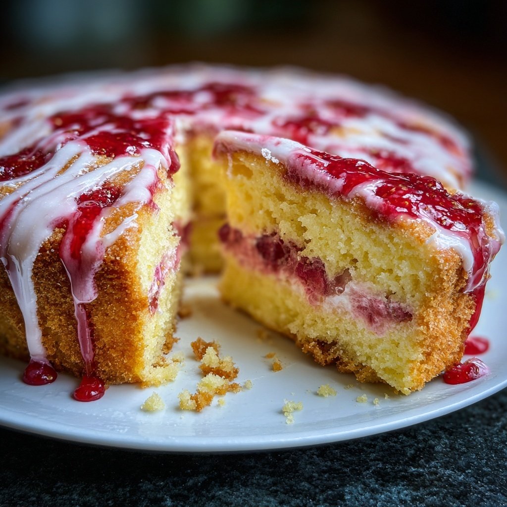 Vanillekuchen mit Erdbeerfüllung