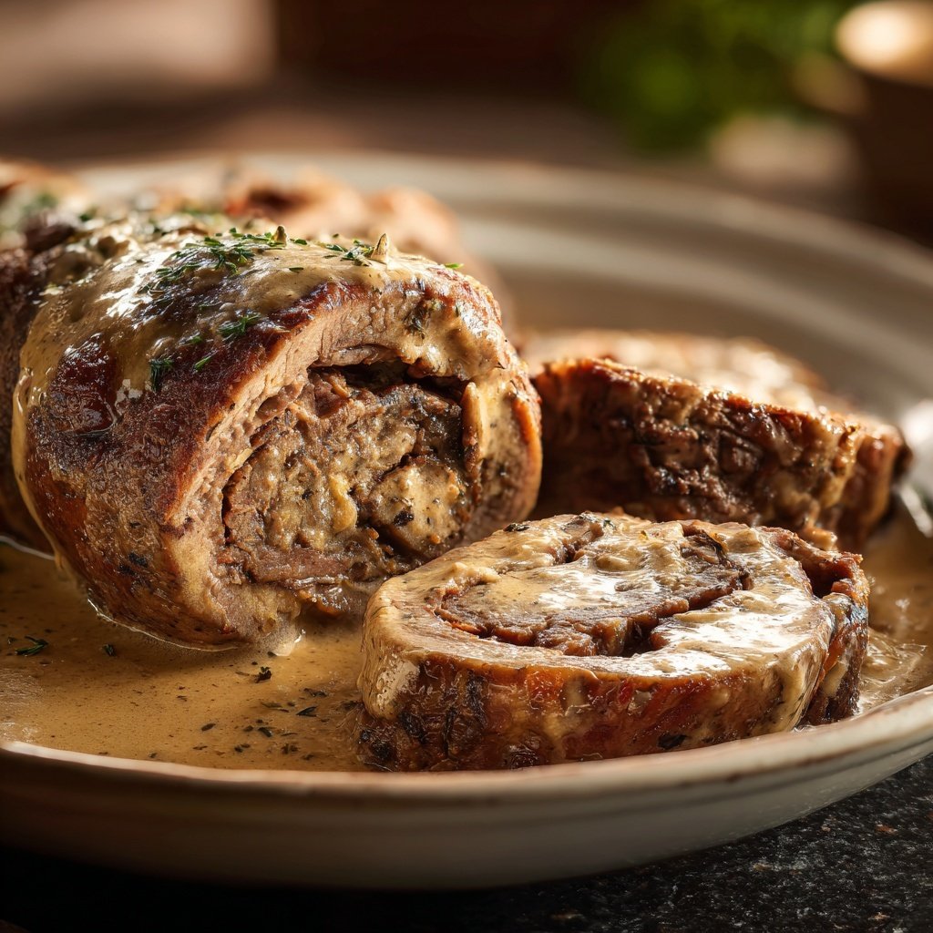 Hausmannskost Rinderrouladen mit Rahmsoße