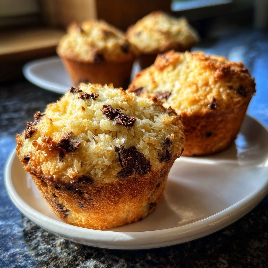 Muffins mit Kokos und Schokolade