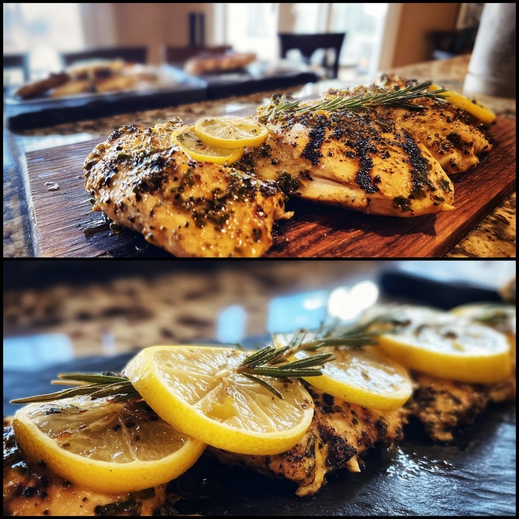 Gegrilltes Zitronen Hähnchen Mit Rosmarin
