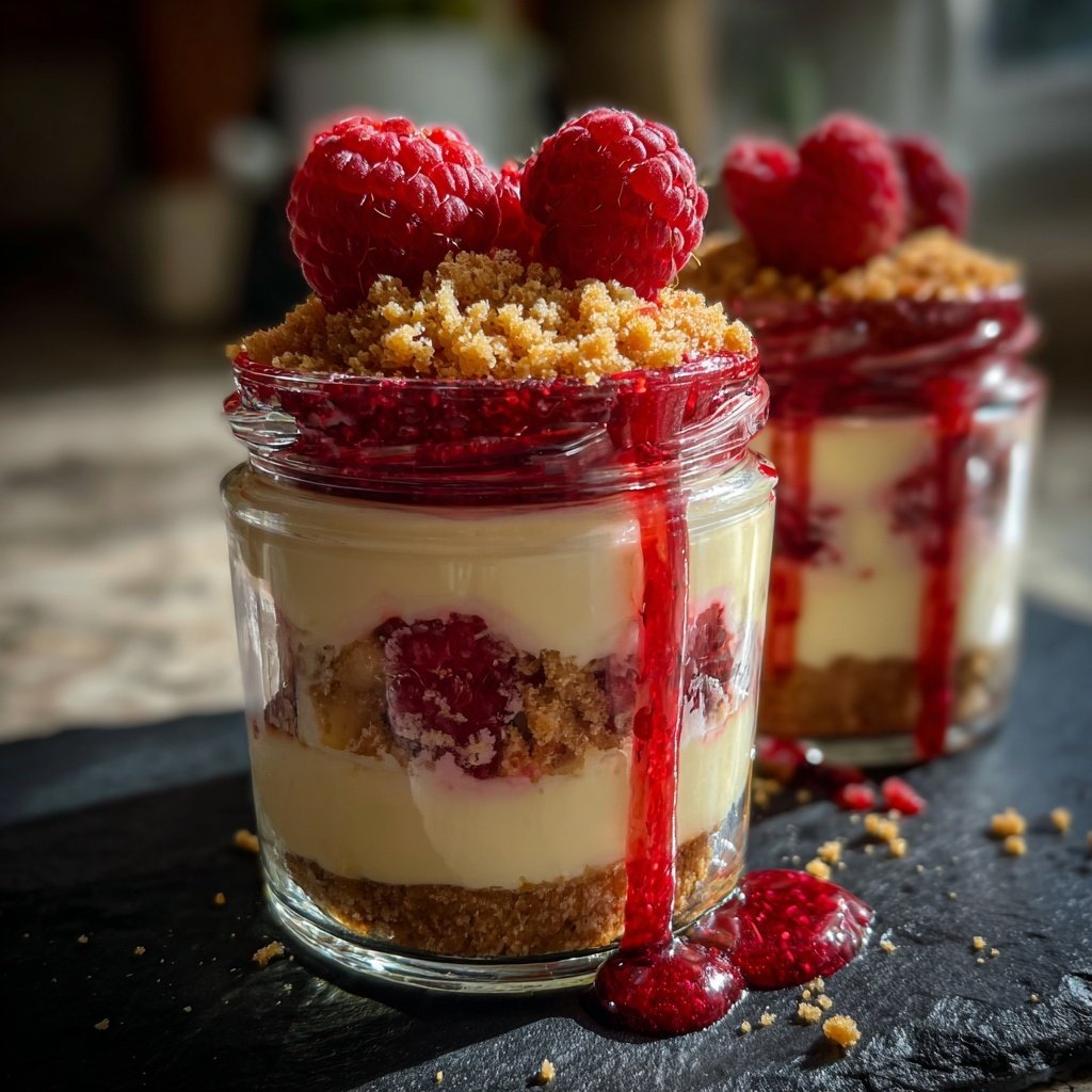 Himbeer-Cheesecake im Glas