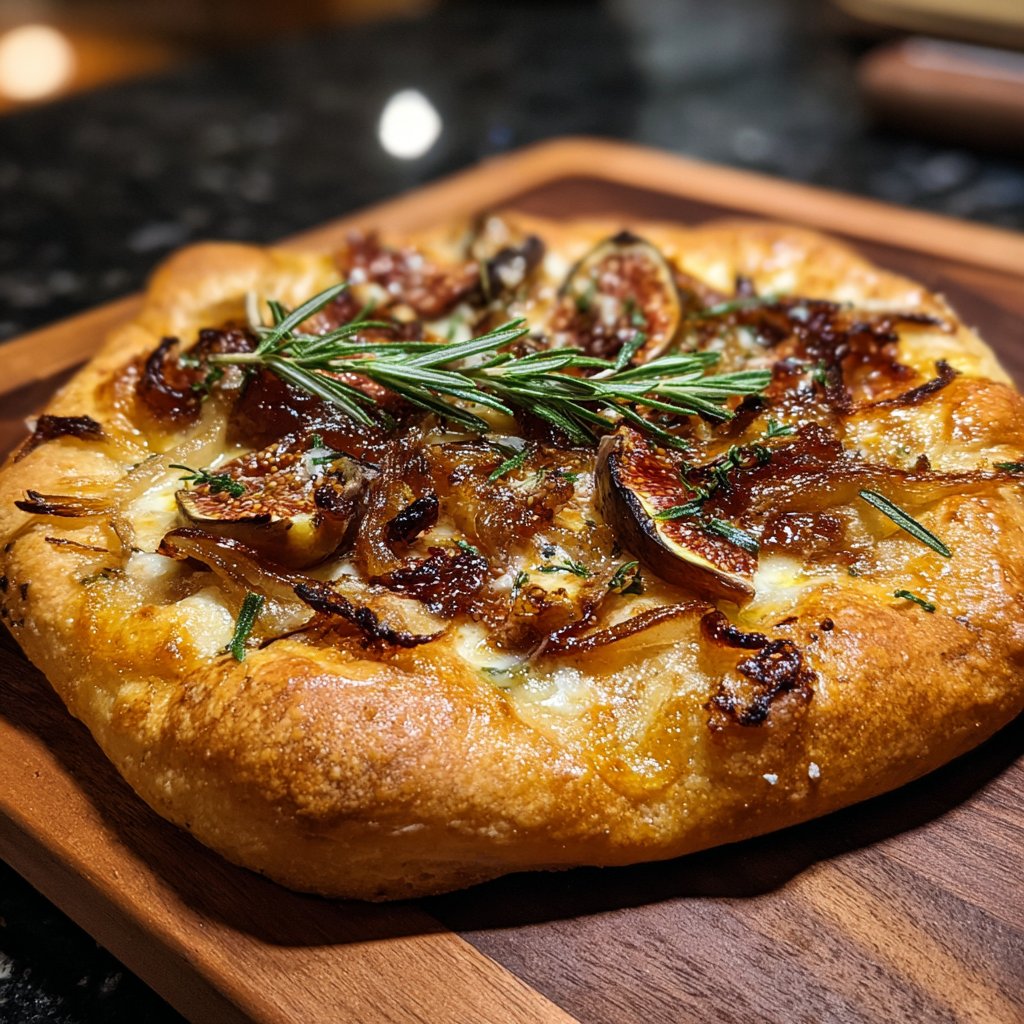 Pizza mit Feigen, Honig und Rosmarin