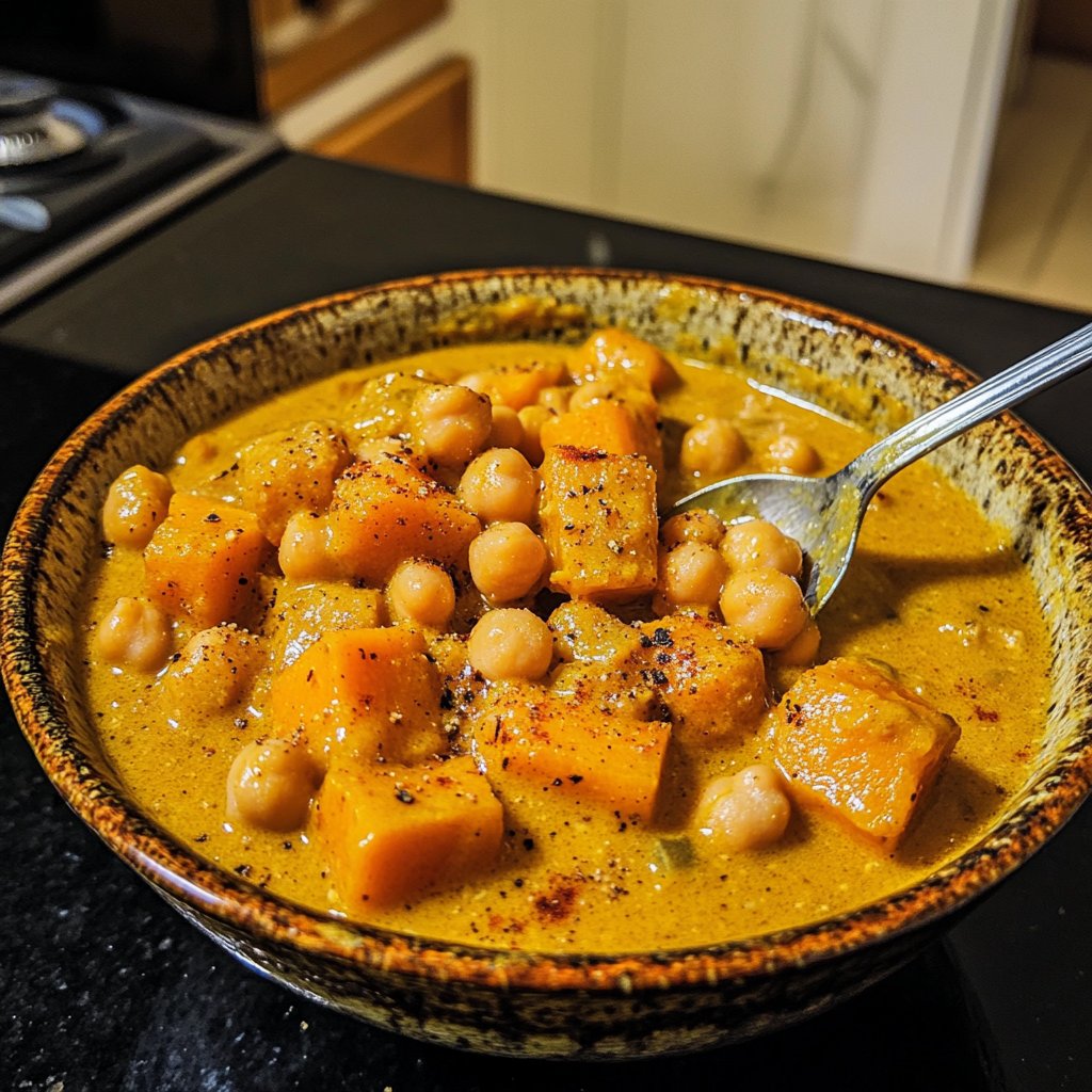 Curry mit Kürbis und Kichererbsen