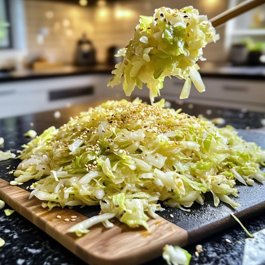 Weißkohl aus dem Wok, asiatisch, vegan