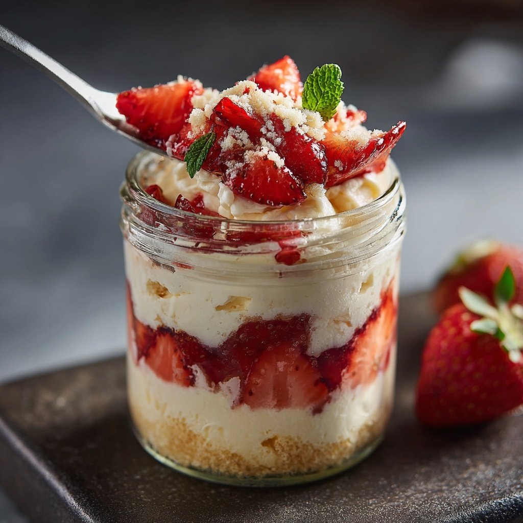 Erdbeer Mascarpone Dessert Im Glas